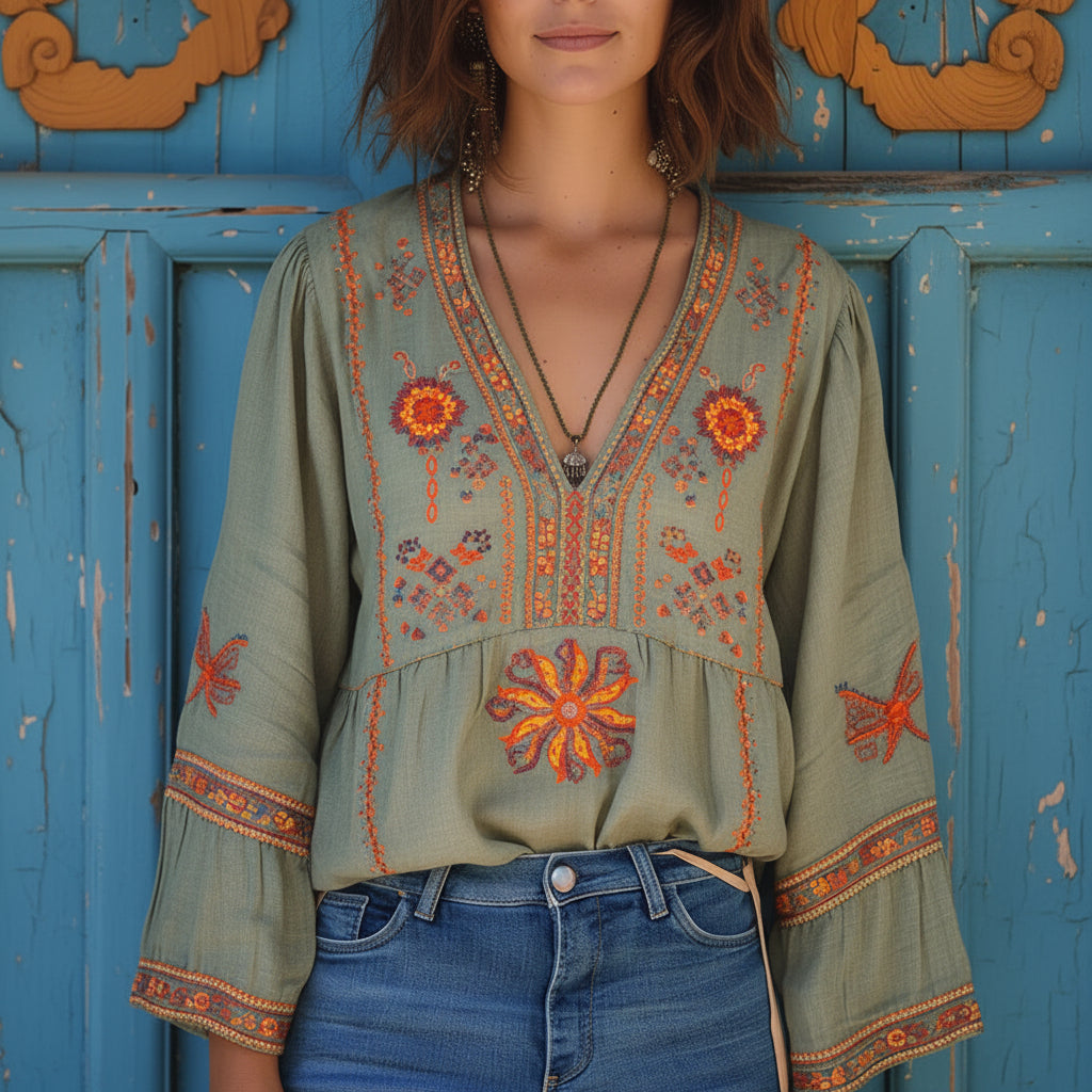 Stylish Boho Casual Blouse for Comfortable All-Day Wear