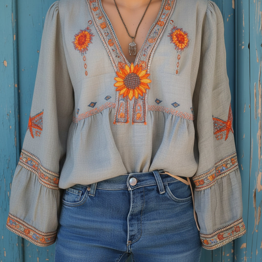 Stylish Boho Casual Blouse for Comfortable All-Day Wear