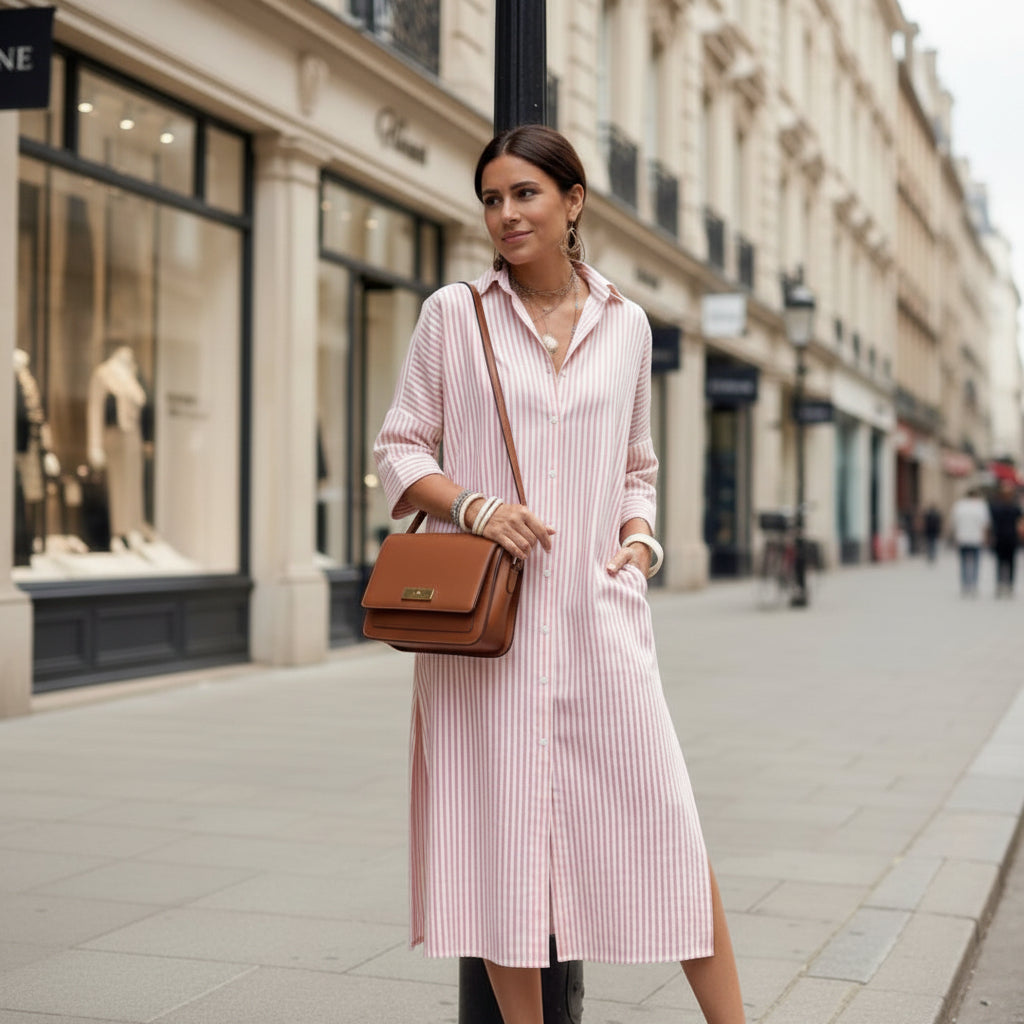 Classic Striped Shirt Dress for Relaxed Summer Chic Style