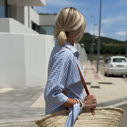 Classic Striped Shirt Dress for Relaxed Summer Chic Style