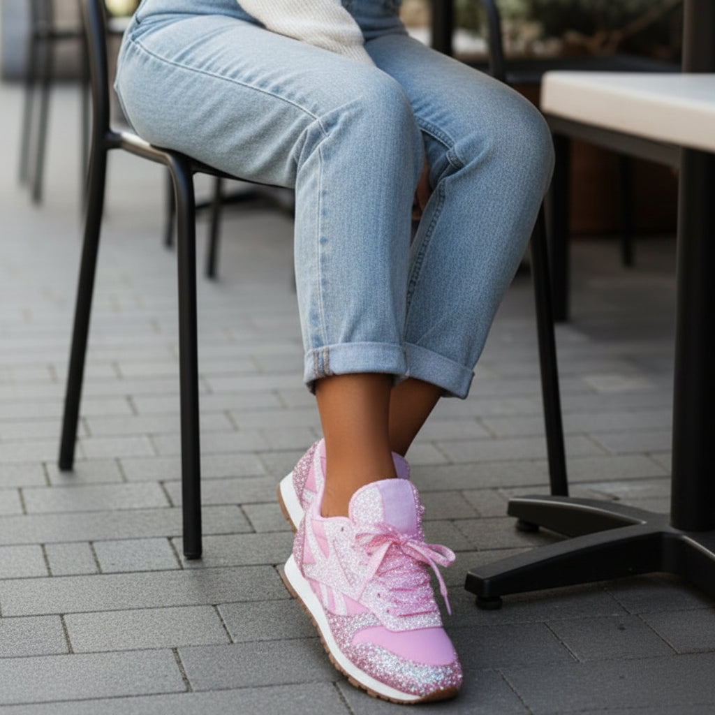 Modern Glitter Sneakers for Cushioned Wear and Stylish Looks