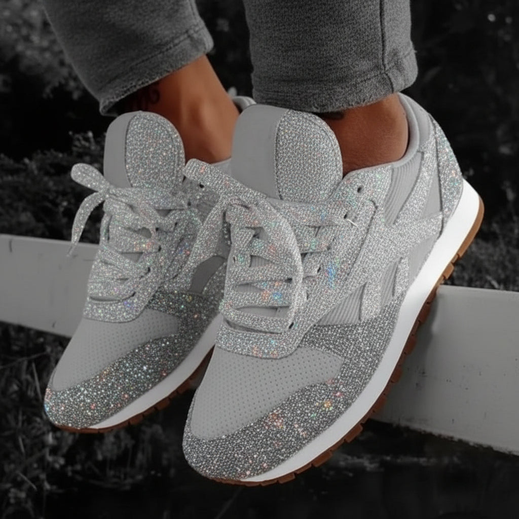 Modern Glitter Sneakers for Cushioned Wear and Stylish Looks