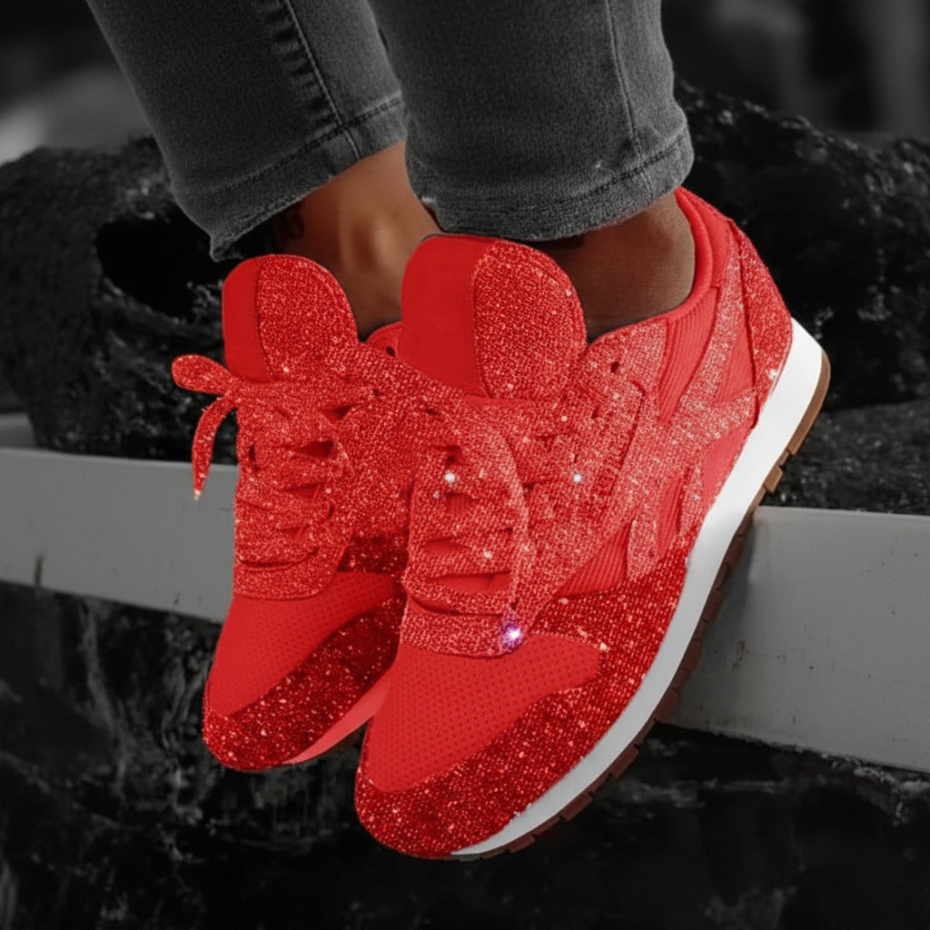 Modern Glitter Sneakers for Cushioned Wear and Stylish Looks