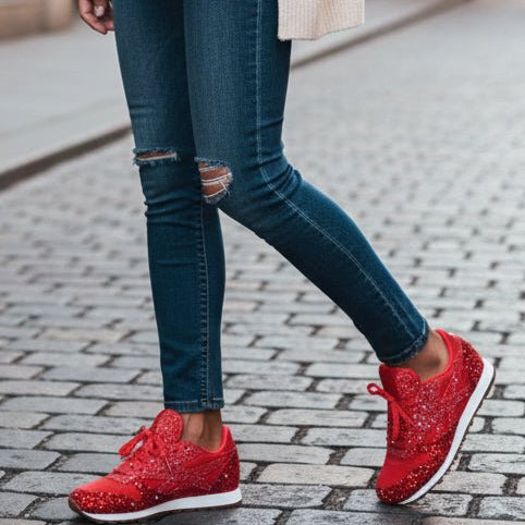 Modern Glitter Sneakers for Cushioned Wear and Stylish Looks