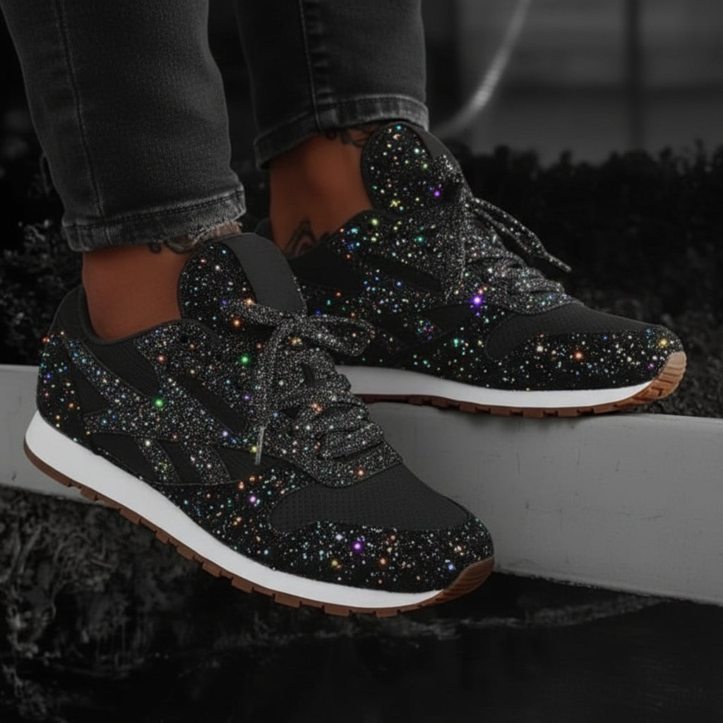 Modern Glitter Sneakers for Cushioned Wear and Stylish Looks