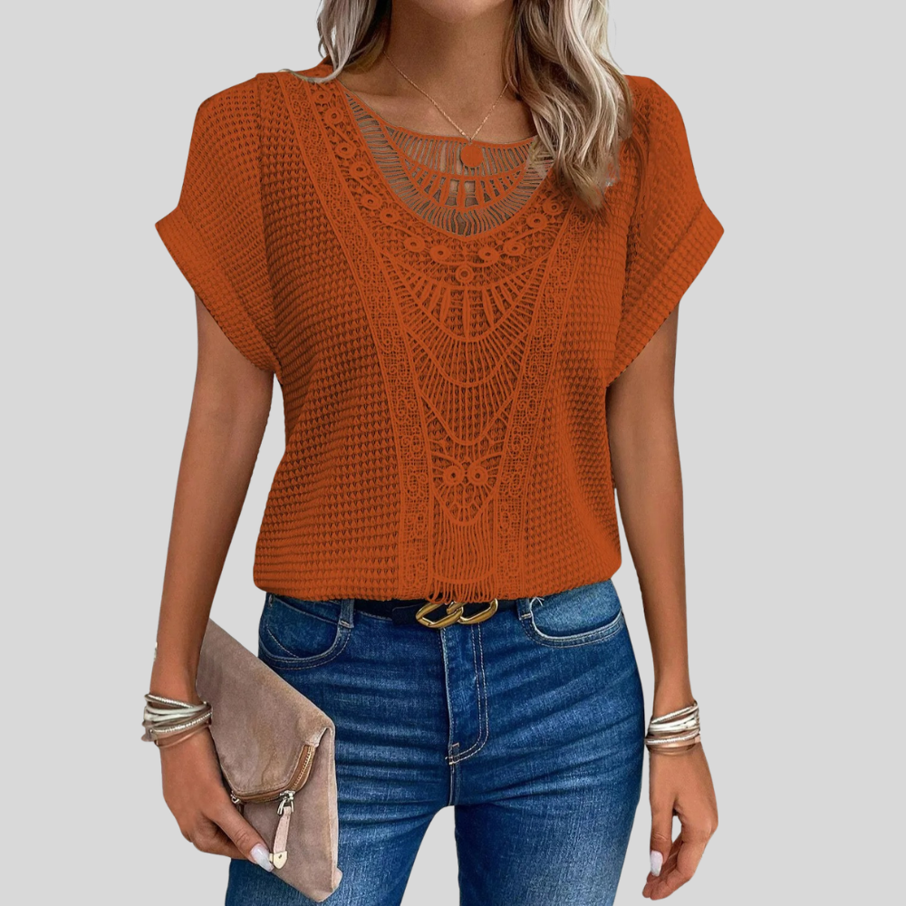 Damen T-Shirt mit Rundhalsausschnitt, kurzärmelig, locker fallend, lässiges Alltagsoberteil