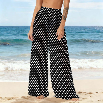 Sheer Polka Dot Beach Cover-Up Pants