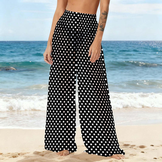 Sheer Polka Dot Beach Cover-Up Pants