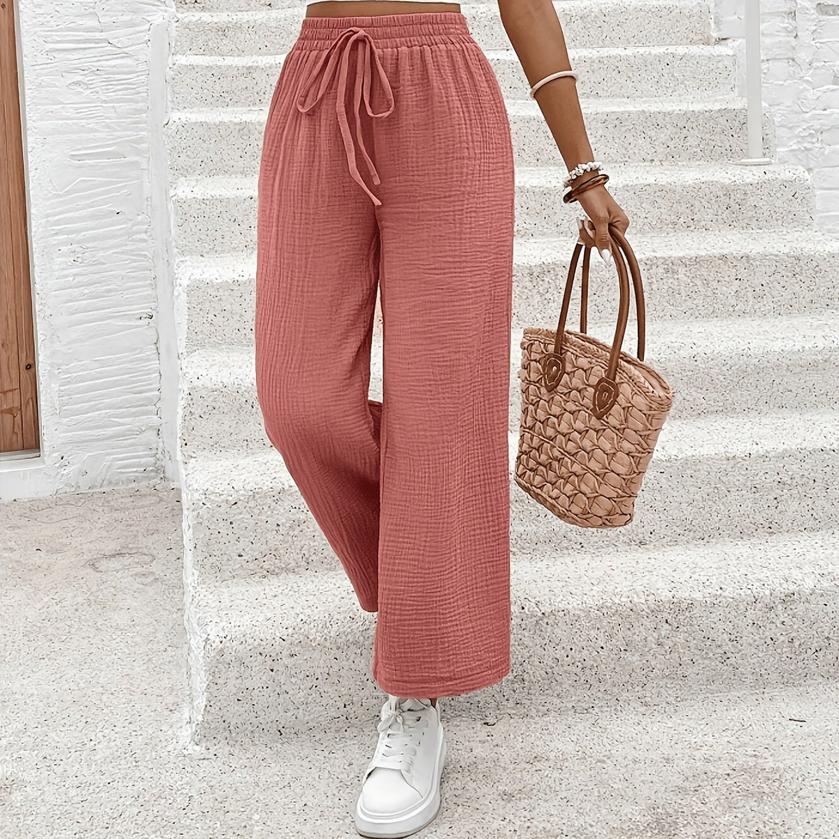Leichte bedruckte Cropped-Hose