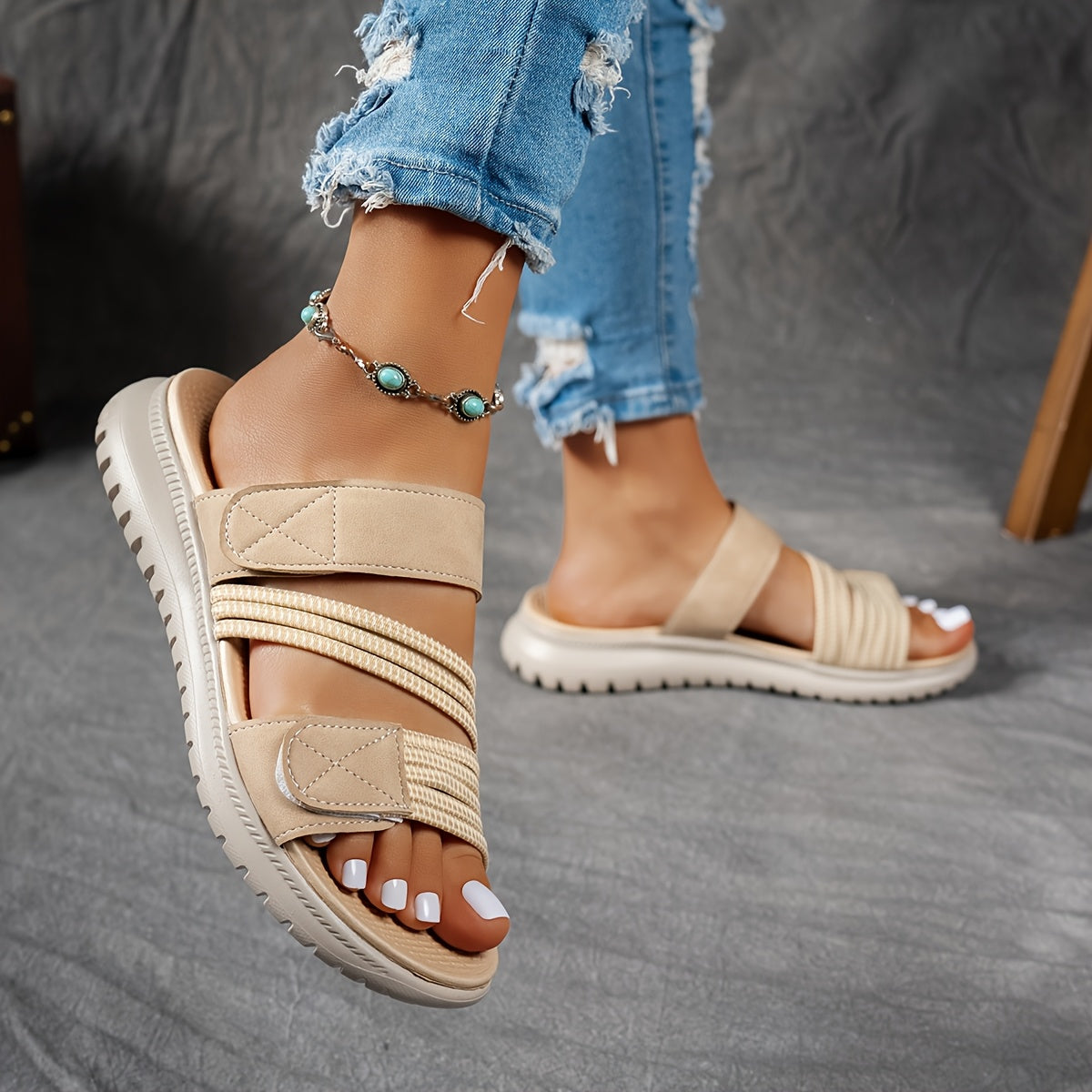 Ledersandalen mit weicher Sohle zum Gehen