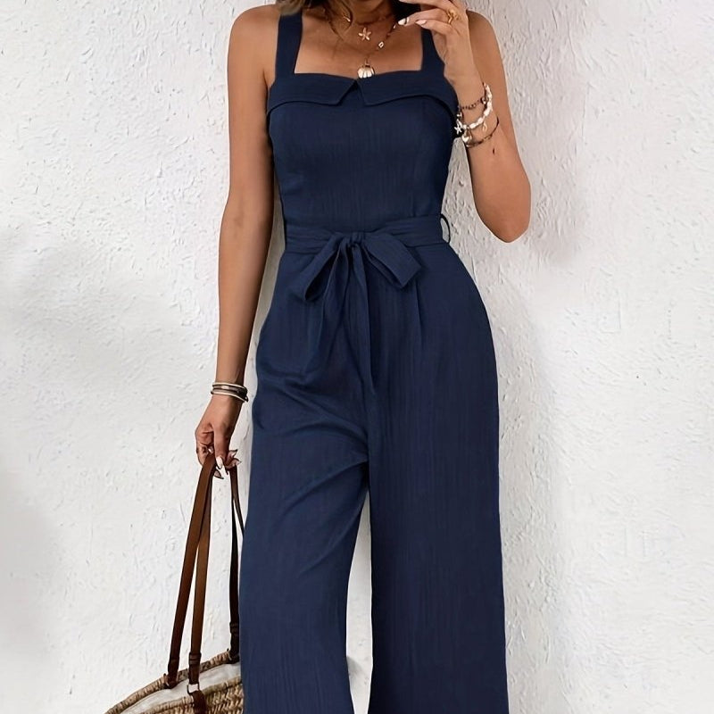 Sharp Solid Wide-Leg Set with Reinforced Seams