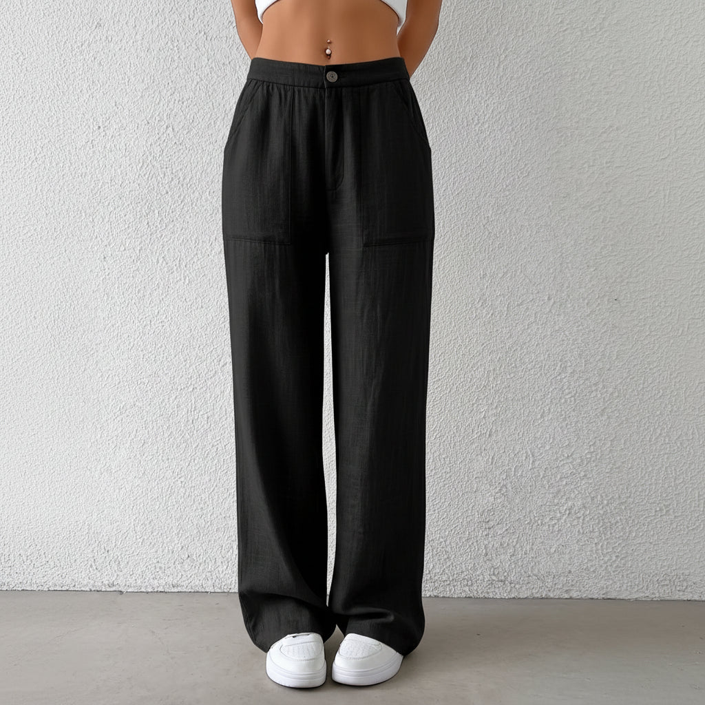 Locker sitzende lässige weite Leinenhose