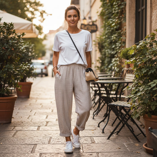 Striped Cropped Summer Pants