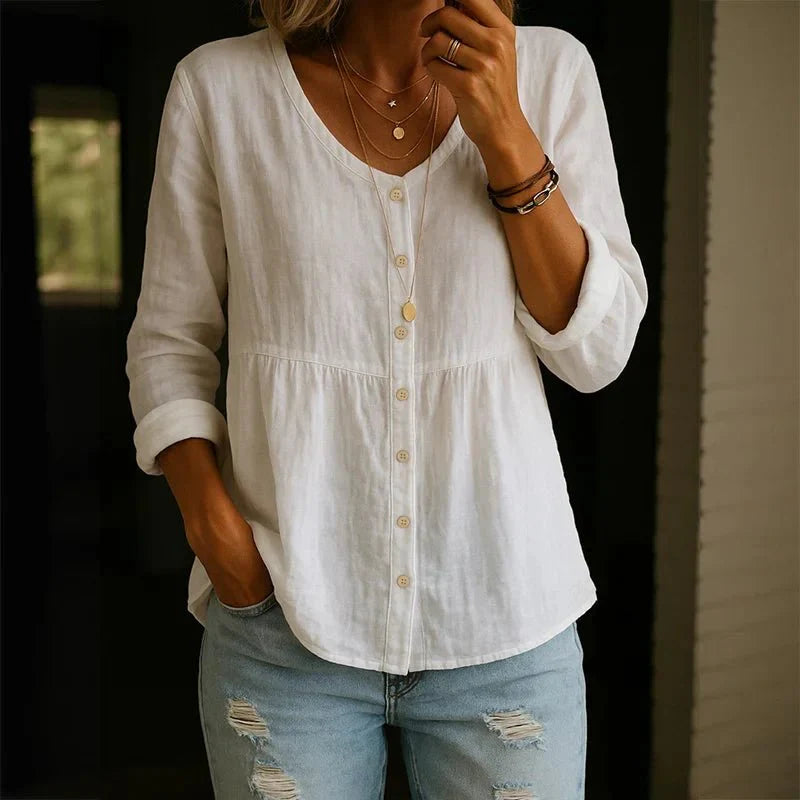 Women's Long Sleeve V Neck Casual Top
