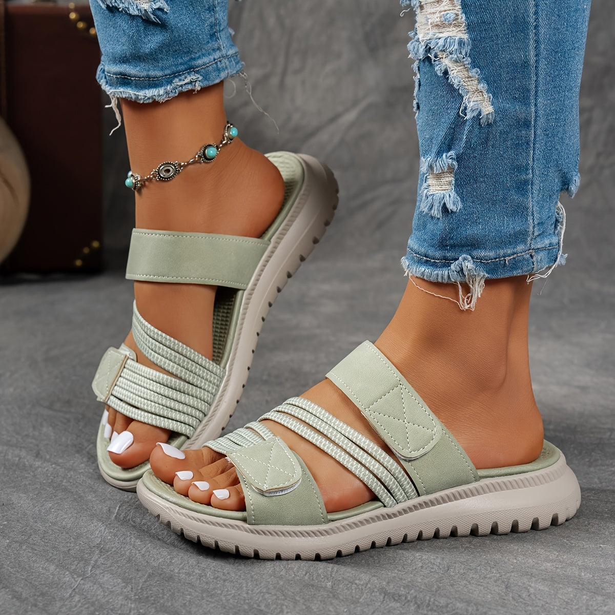 Ledersandalen mit weicher Sohle zum Gehen