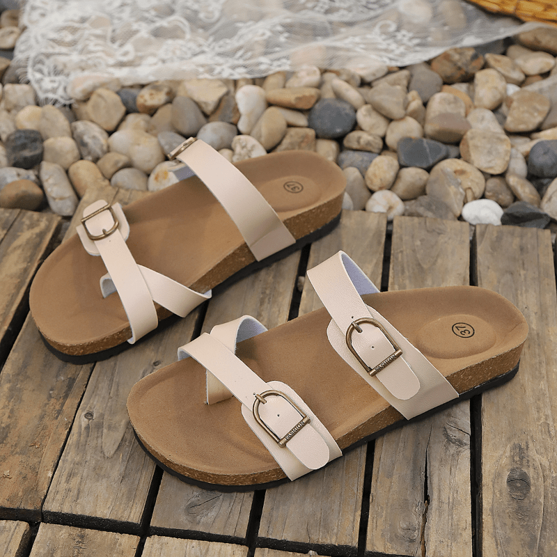 Freizeit-Ledersandalen mit einem Riemen