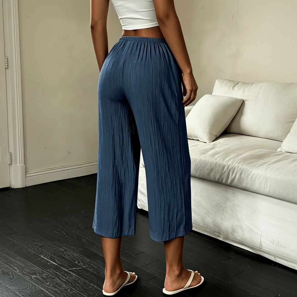 Plissierte Cropped-Sommerhose
