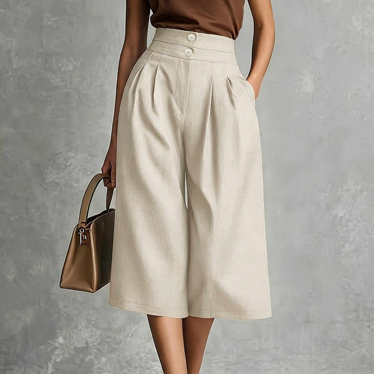 Hoch taillierte Cropped-Sommerhose